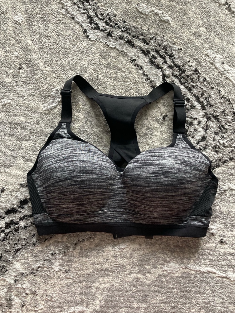 Victoria's Secret Gray & Black Racerback Molded Sports Bra